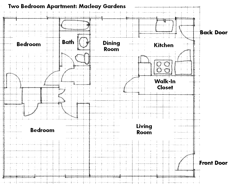 Floor Plan - 2 Bedroom - Macleay Gardens Apartments - Portland Oregon