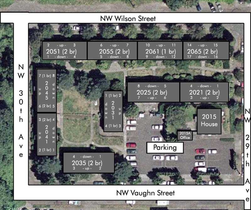 Apartment Locations Overview - Macleay Gardens Apartments - Portland Oregon